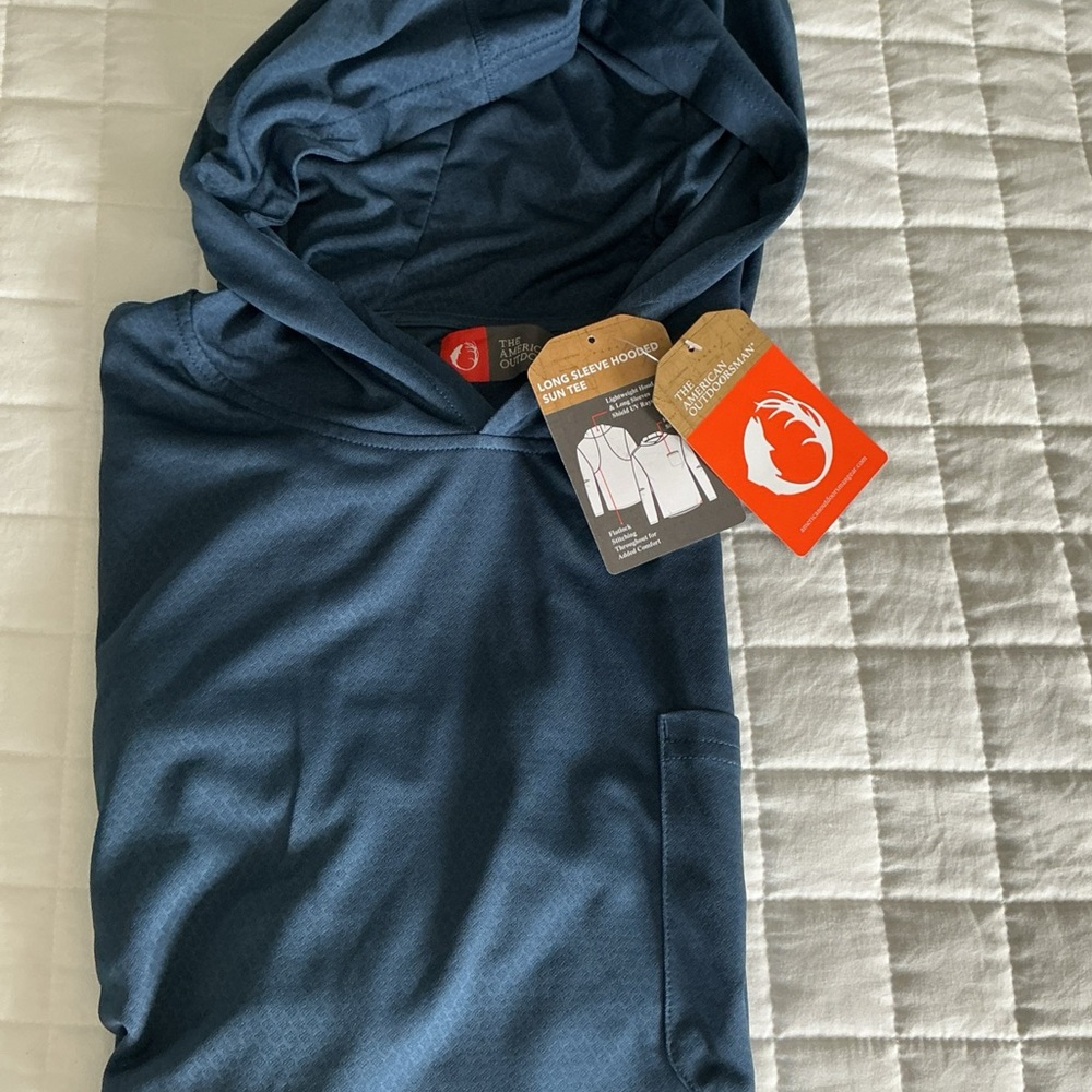 NWT American Outdoorsman SZ XXL Long Sleeve Hooded Sun Protection Tee Shirt